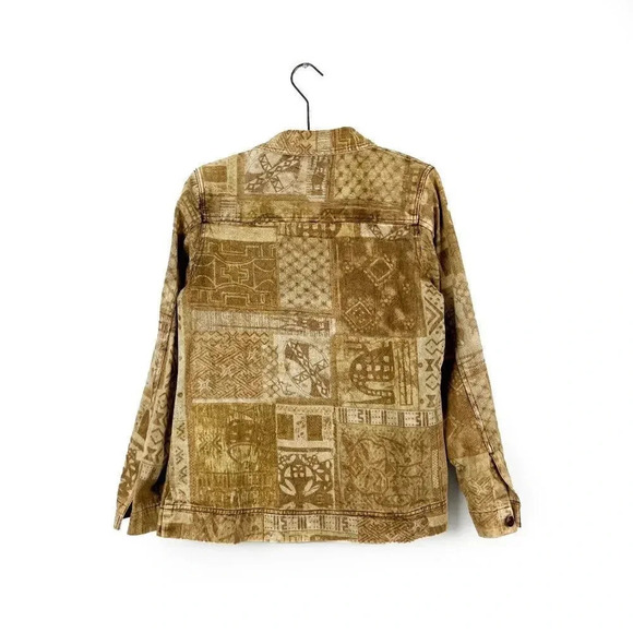 Country Collection Vintage 90s Tan Denim Jacket - Patchwork Southwestern Cowboy - Picture 7 of 7